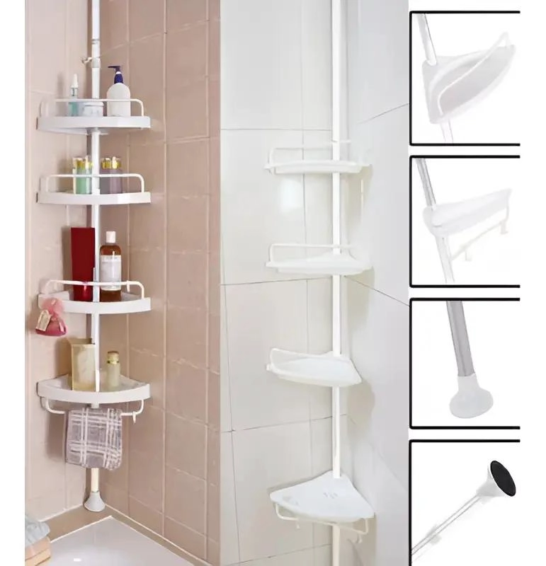 ESQUINERO DE DUCHA AJUSTABLE CON 4 REPISAS MULTIUSO - 3