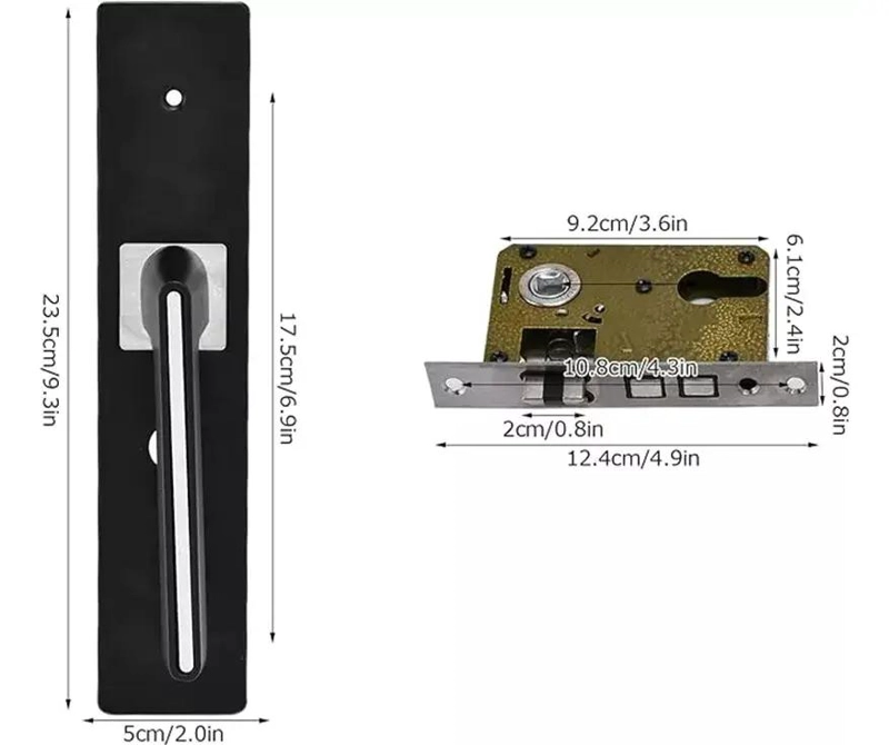 CERRADURA CON MANIJA NEGRA PARA PUERTA SILENCIOSA - 5