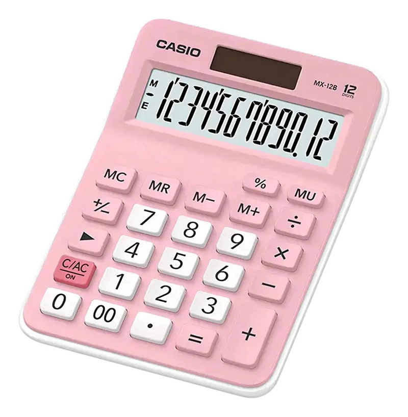CALCULADORA DE ESCRITORIO 12 DIGITOS COLOR ROSA - 1
