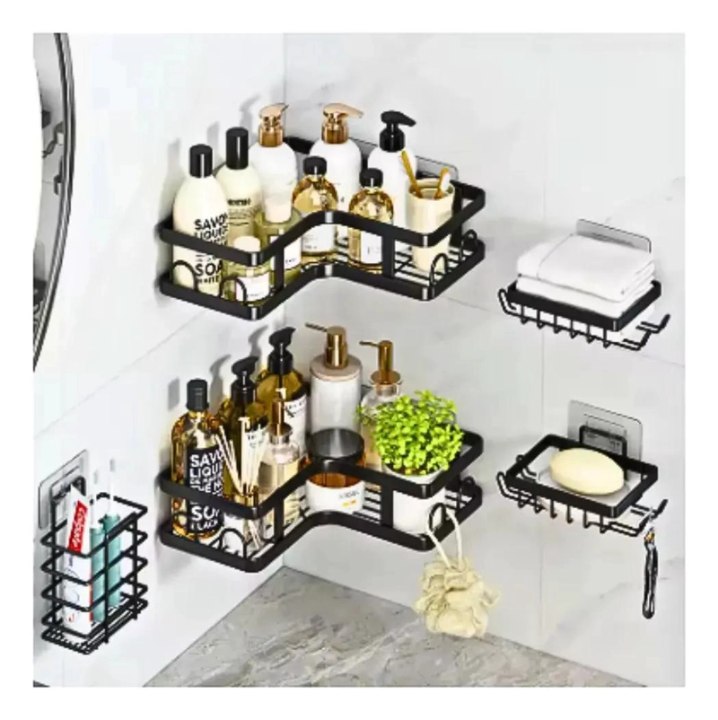 SET 2 REPISAS ADHESIVAS PARA DUCHA EN NEGRO - 5