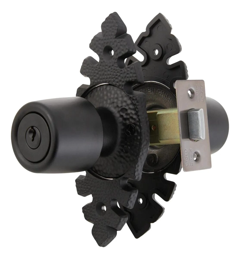 CERRADURA TUBULAR RUSTICA PARA OFICINA Y DORMITORIO NEGRA - 1
