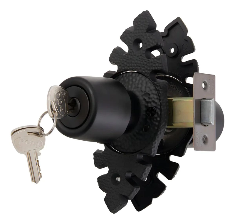 CERRADURA TUBULAR RUSTICA PARA OFICINA Y DORMITORIO NEGRA - 3
