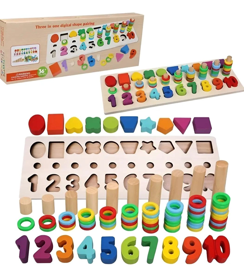 ABACO DE MADERA PARA APRENDER NUMEROS Y MATEMATICAS - 2
