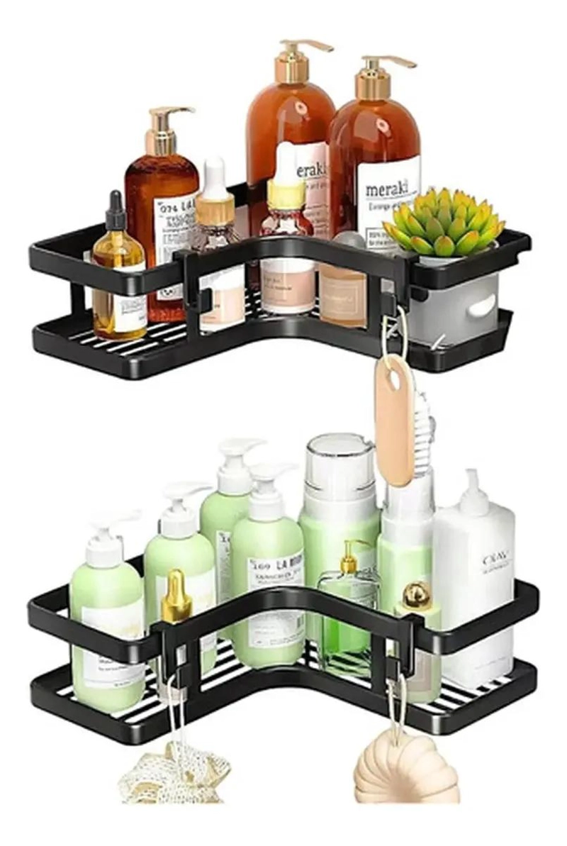 ORGANIZADOR ESQUINERO PARA DUCHA CON REPISA Y ESTANTE - 1