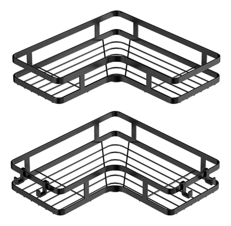 ORGANIZADOR ESQUINERO PARA DUCHA CON REPISA Y ESTANTE - 2