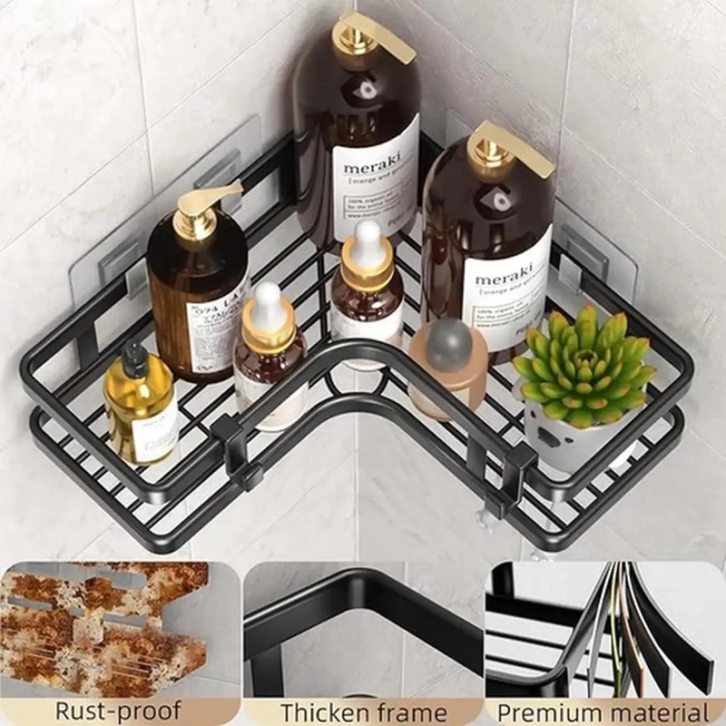 ORGANIZADOR ESQUINERO PARA DUCHA CON REPISA Y ESTANTE - 3