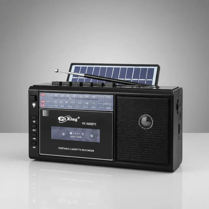 RADIO SOLAR CASSETTE BLUETOOTH VINTAGE AM/FM SD RECARGABL - 3