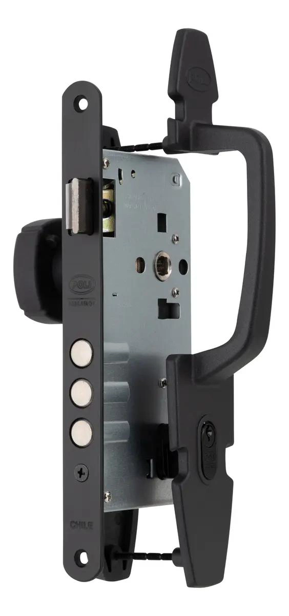 CERRADURA EMBUTIDA OVAL CON POMO NEGRO PARA ACCESO - 2