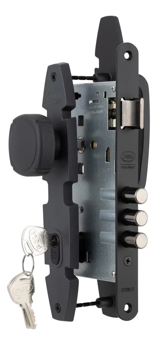 CERRADURA EMBUTIDA OVAL CON POMO NEGRO PARA ACCESO - 3