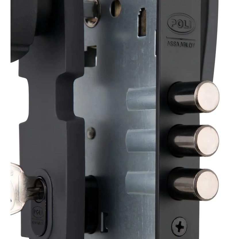 CERRADURA EMBUTIDA OVAL CON POMO NEGRO PARA ACCESO - 5