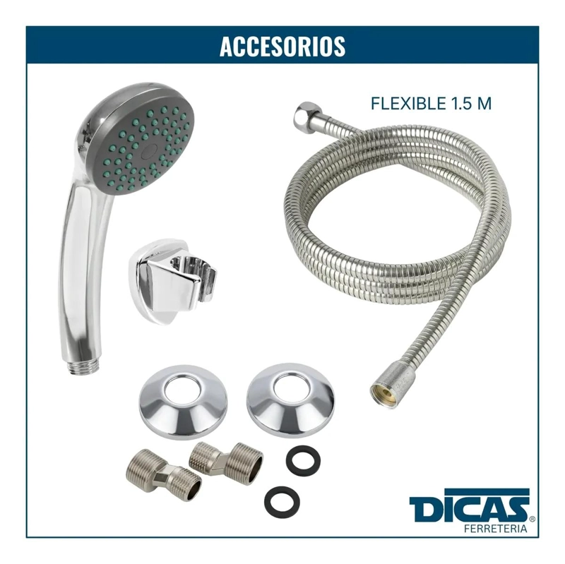 LLAVE MONOMANDO PARA TINA Y DUCHA CUERPO METALICO CROMADO - 5