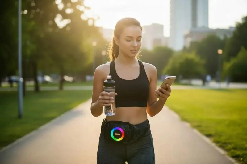 PARLANTE BLUETOOTH PORTATIL RECARGABLE CON LUZ RGB - 2