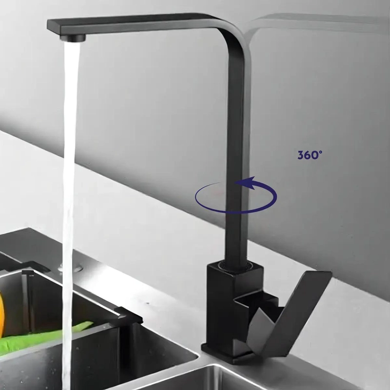LLAVE MONOMANDO PARA LAVAPLATOS NEGRO MATE - 3