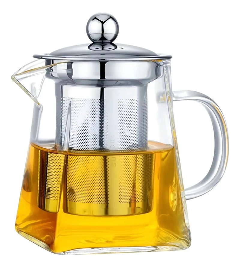 TETERA DE VIDRIO RESISTENTE CON INFUSOR DE ACERO 950 ML - 1