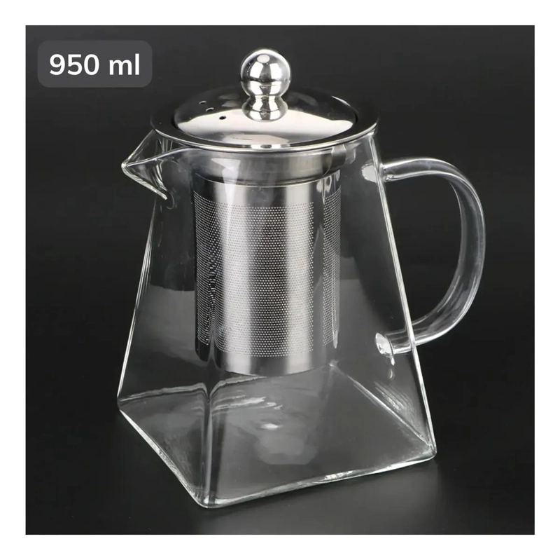 TETERA DE VIDRIO RESISTENTE CON INFUSOR DE ACERO 950 ML - 4
