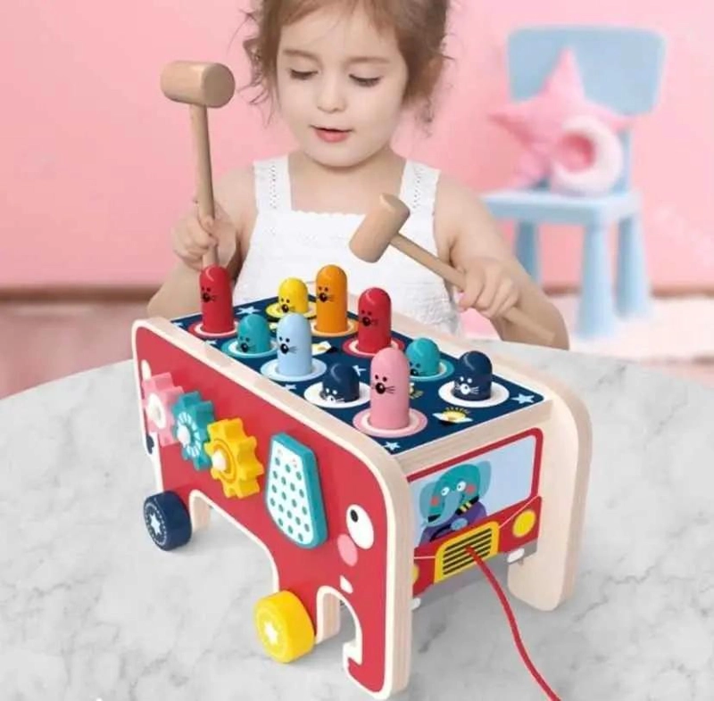 JUGUETE DIDACTICO DE MADERA PARA BEBE S PEGA TOPO - 3