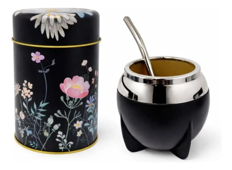 SET DE MATE CON BOMBILLA Y DISPENSADOR DE YERBA PREMIUM - 2
