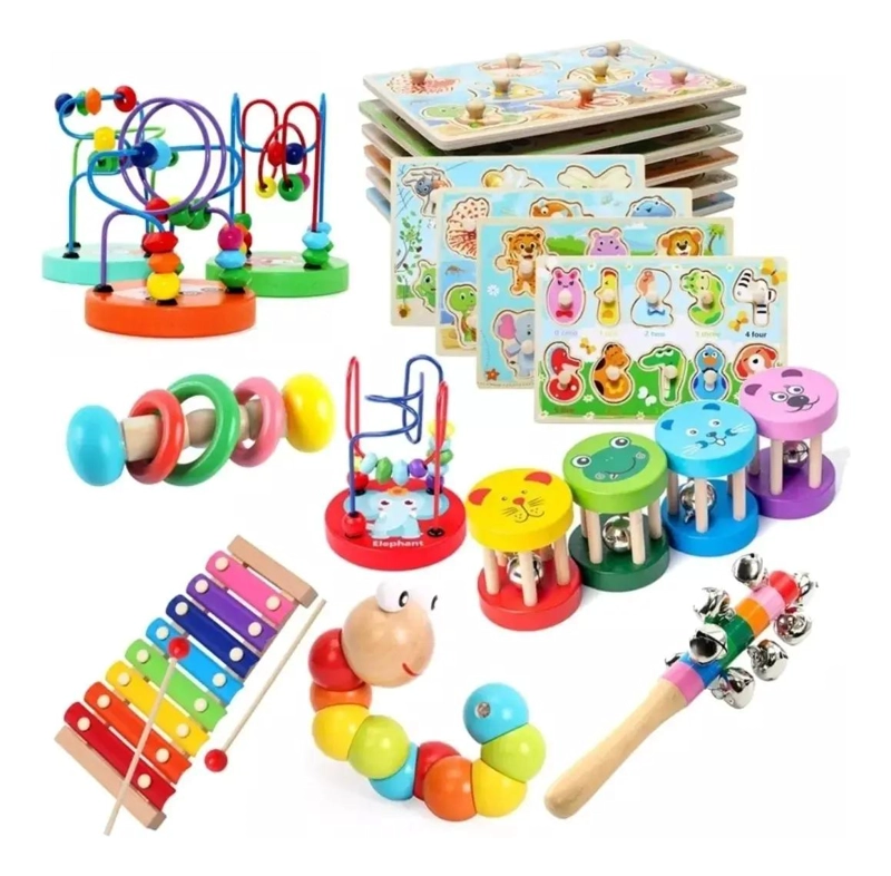 PACK JUGUETES DE MADERA MONTESSORI PARA APRENDIZAJE - 1