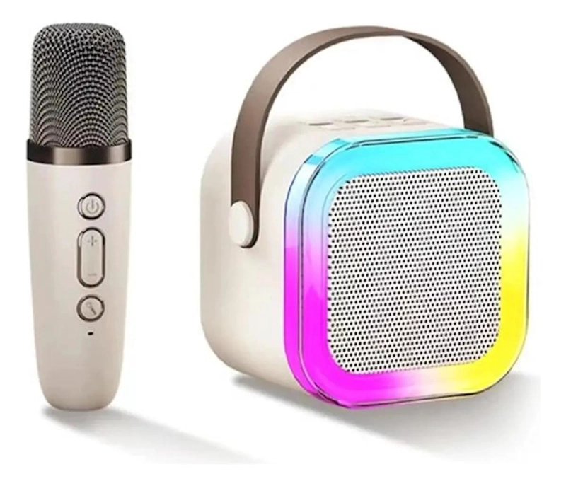PARLANTE KARAOKE PORTATIL CON MICROFONO Y LUCES LED RGB - 3