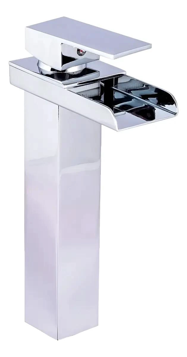 MONOCOMANDO PARA LAVATORIO CON CAÑO CASCADA ACERO INOX - 1