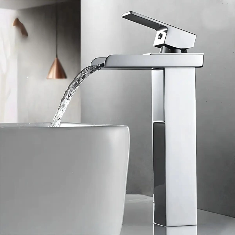 MONOCOMANDO PARA LAVATORIO CON CAÑO CASCADA ACERO INOX - 2