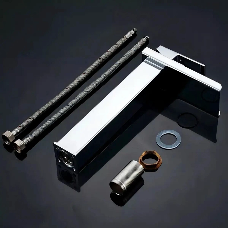 MONOCOMANDO PARA LAVATORIO CON CAÑO CASCADA ACERO INOX - 3