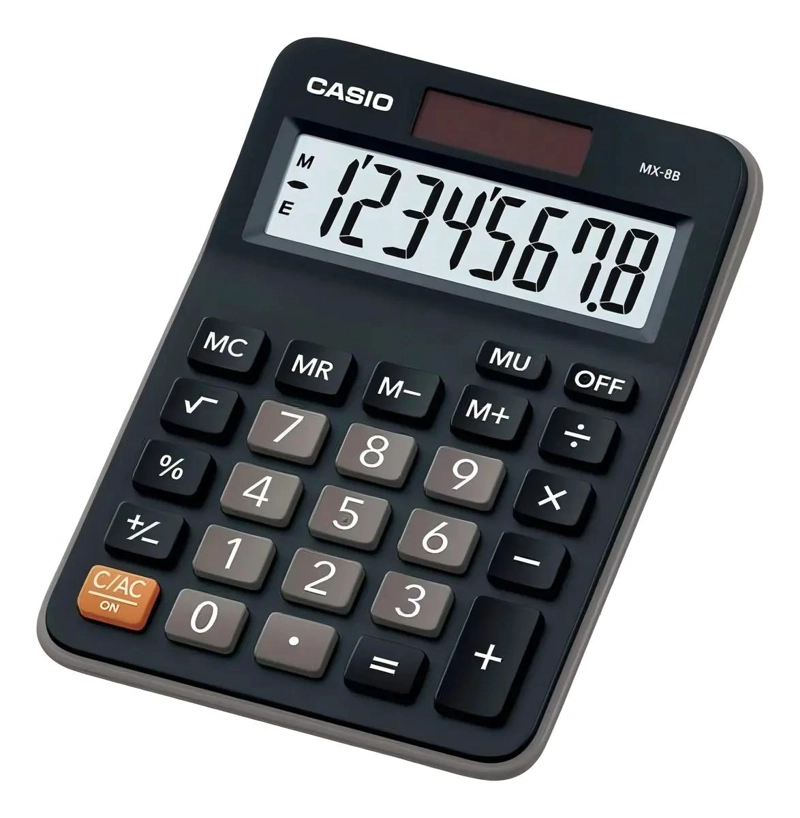 CALCULADORA DE SOBREMESA NEGRA CON PANTALLA LCD - 1