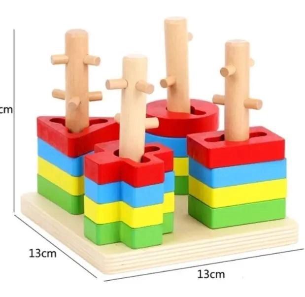 CUBOS APILABLES DE MADERA DIDACTICOS PARA NIÑOS - 3