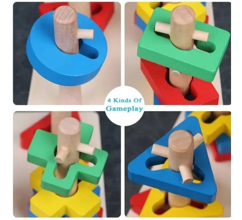 CUBOS APILABLES DE MADERA DIDACTICOS PARA NIÑOS - 5