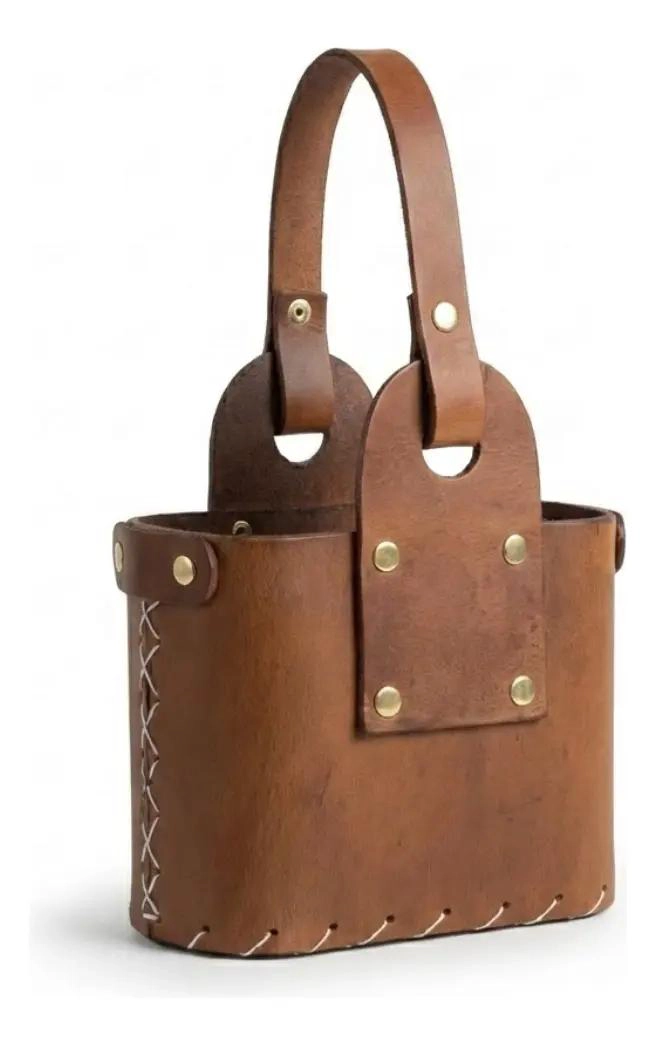 BOLSO MATERO GRANDE DE CUERO PARA YERBA MATE - 1