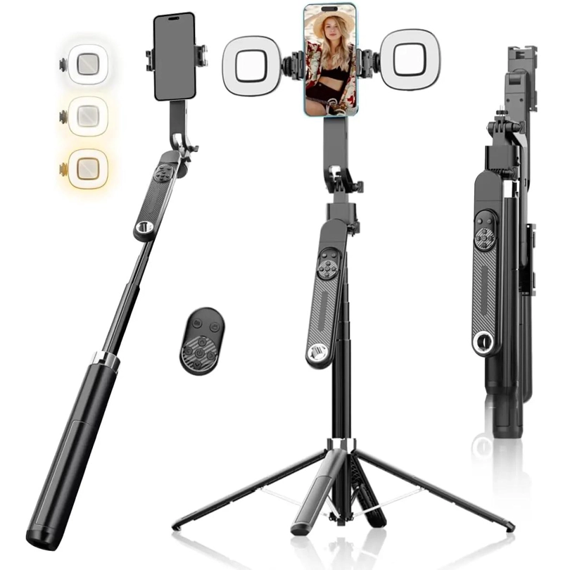 GENÉRICO TRIPODE PARA SELFIE CON LUZ Y CONTROL BLUETOOTH