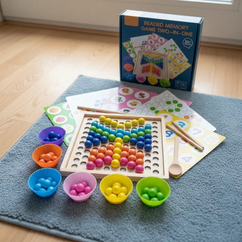 JUEGO DIDACTICO SENSORIAL DE MADERA PARA MOTRICIDAD FINA - 1