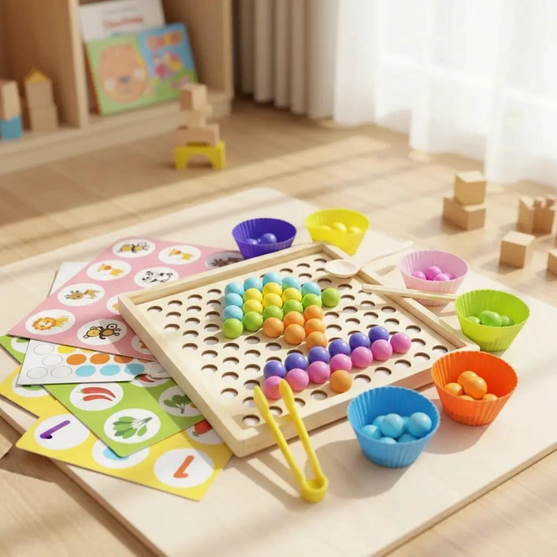 JUEGO DIDACTICO SENSORIAL DE MADERA PARA MOTRICIDAD FINA - 2