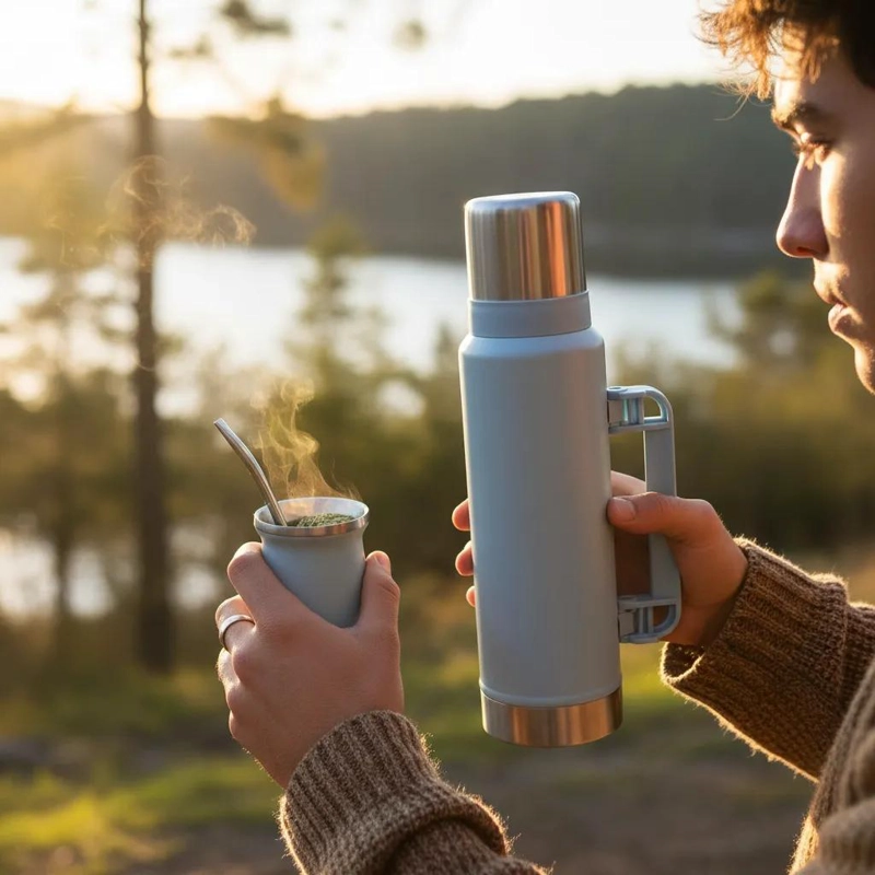 SET TERMO 1,2L CON MATE 160ML Y BOMBILLA ACERO INOXIDABLE - 2