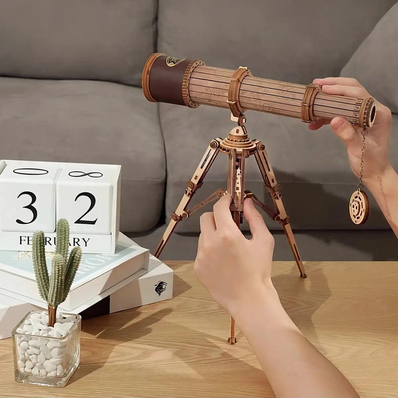 PUZZLE 3D DE MADERA TELESCOPIO CLASICO - 4
