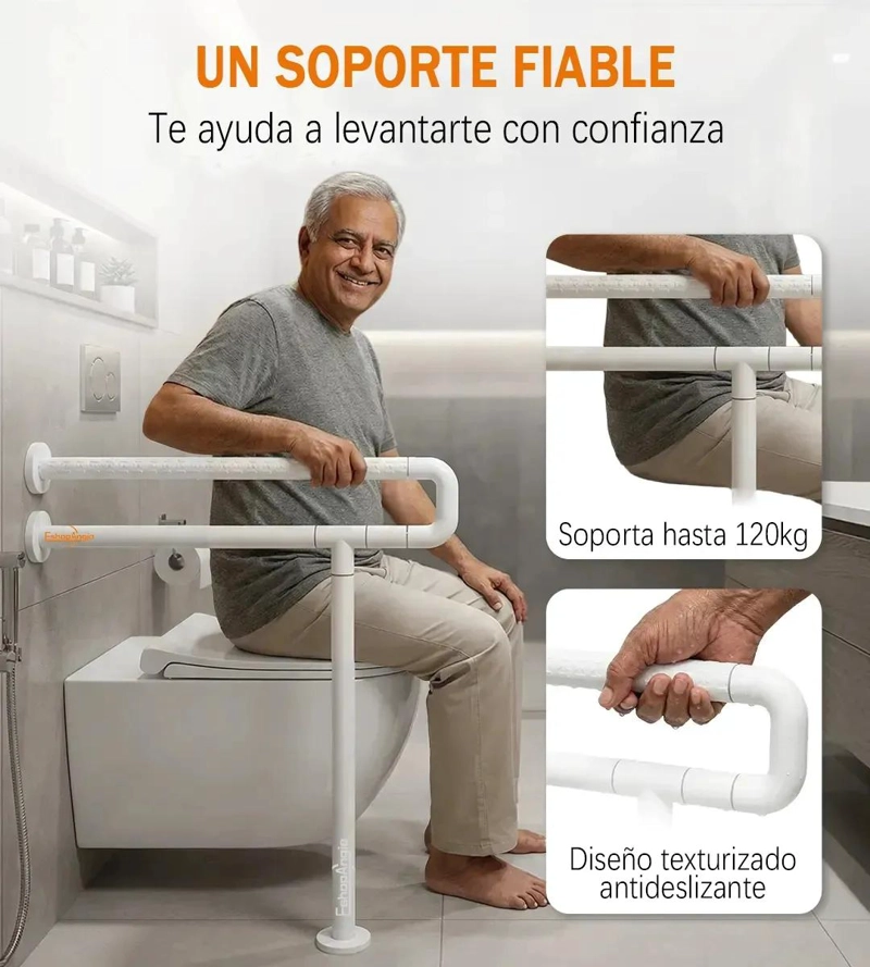 BARRA DE SEGURIDAD PARA BAÑO EN ACERO INOXIDABLE - 3