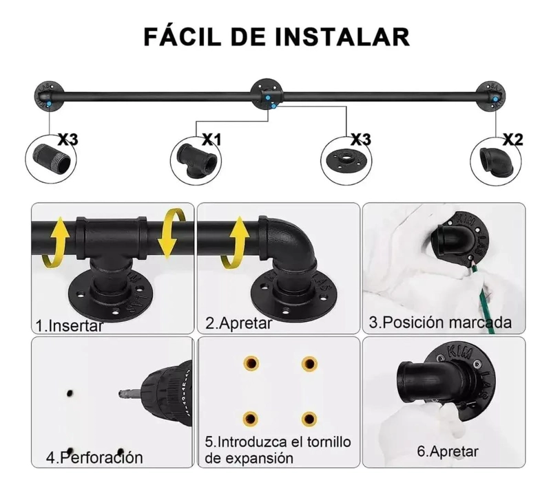 BARANDAL DE PASAMANOS TUBULAR PARA ESCALERAS 1,5 M - 2