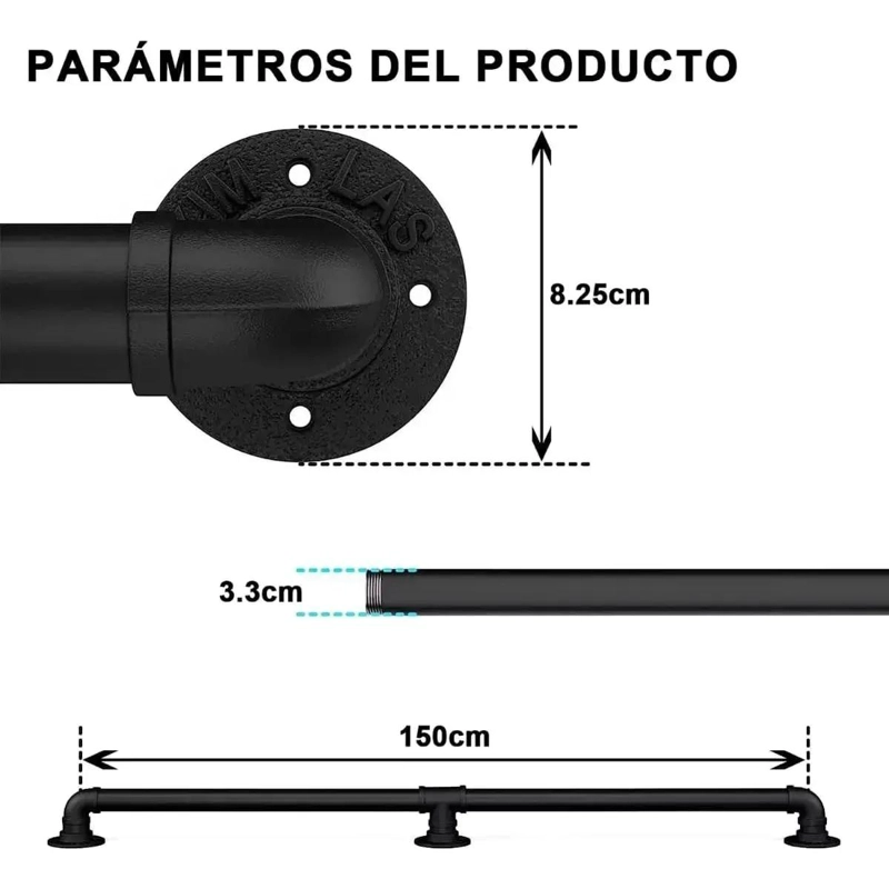 BARANDAL DE PASAMANOS TUBULAR PARA ESCALERAS 1,5 M - 4