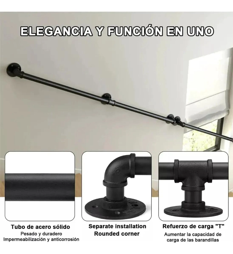 BARANDAL DE PASAMANOS TUBULAR PARA ESCALERAS 1,5 M - 5