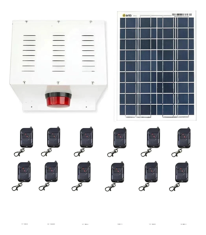 GENÉRICO ALARMA COMUNITARIA SOLAR 30W 120DB CON 16 CONTROLES