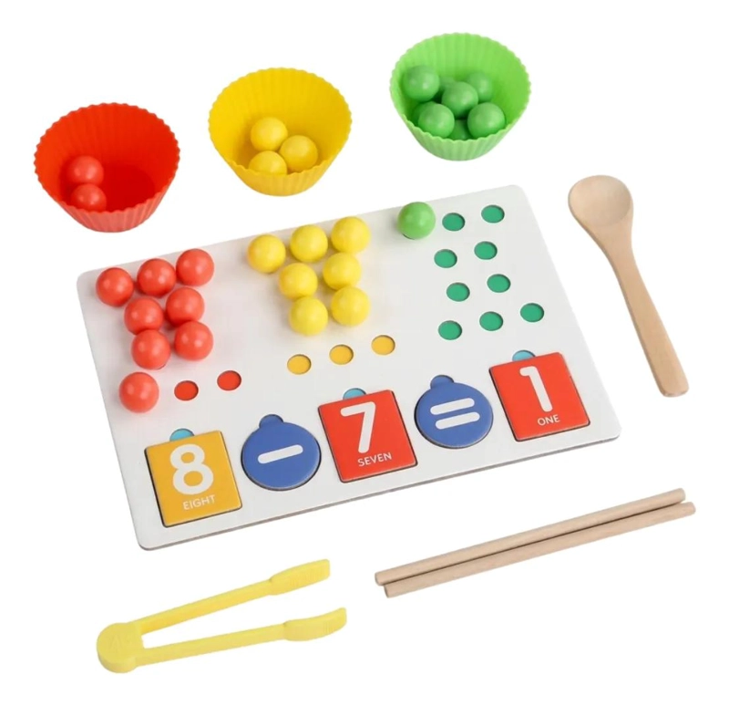 JUGUETE DIDACTICO MONTESSORI DE MATEMATICAS CON CUENTAS Y - 1