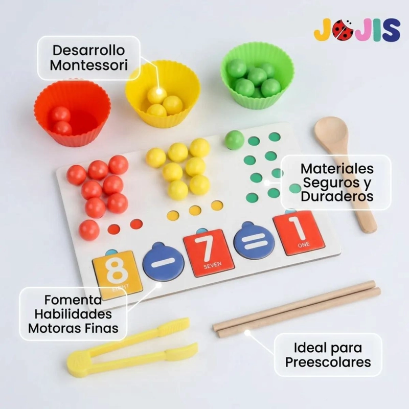 JUGUETE DIDACTICO MONTESSORI DE MATEMATICAS CON CUENTAS Y - 2
