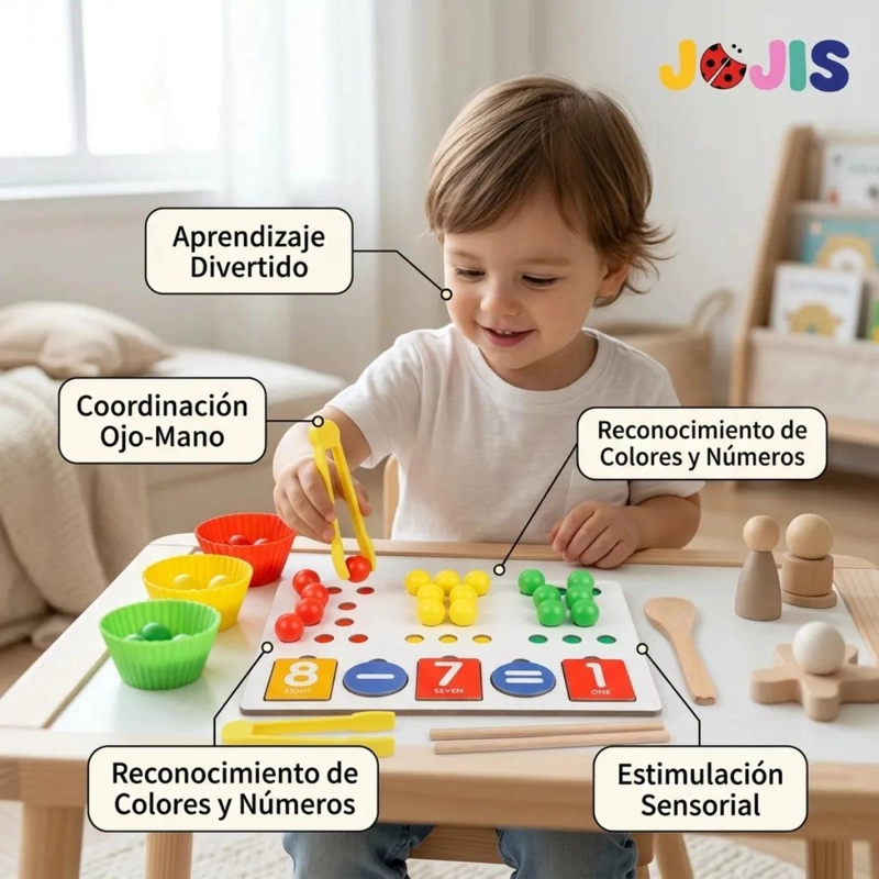 JUGUETE DIDACTICO MONTESSORI DE MATEMATICAS CON CUENTAS Y - 5