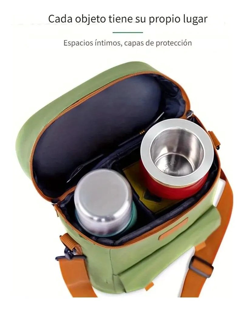 BOLSO MATERO ORGANIZADOR PARA TERMO, MATE Y LATA DE TE - 4