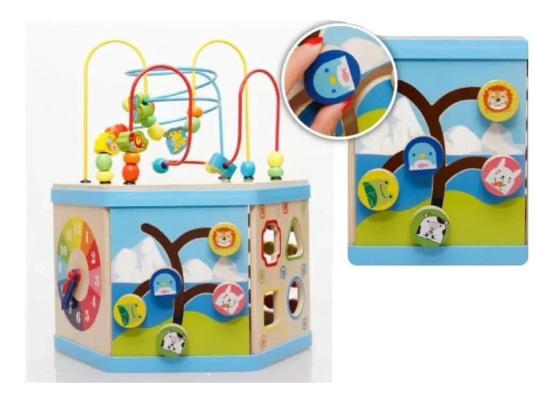 CUBO EDUCATIVO DE MADERA CON 6 LADOS PARA NIÑOS - 4