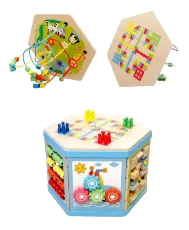CUBO EDUCATIVO DE MADERA CON 6 LADOS PARA NIÑOS - 5