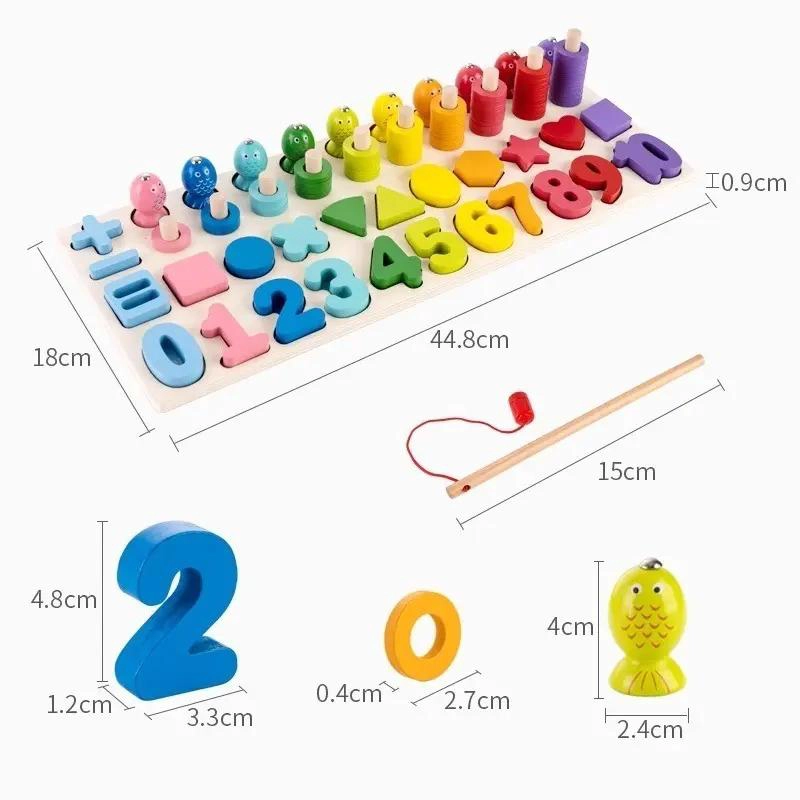 JUGUETE DIDACTICO DE MADERA PARA CONTEO Y MATEMATICAS - 3