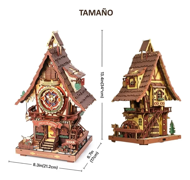 PUZZLE 3D RELOJ CUCU DE MADERA PARA ARMAR - 3