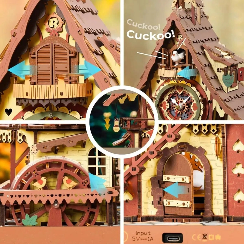 PUZZLE 3D RELOJ CUCU DE MADERA PARA ARMAR - 4