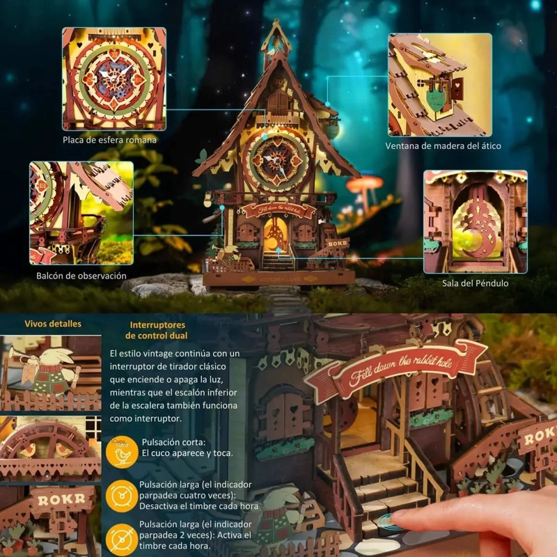 PUZZLE 3D RELOJ CUCU DE MADERA PARA ARMAR - 5